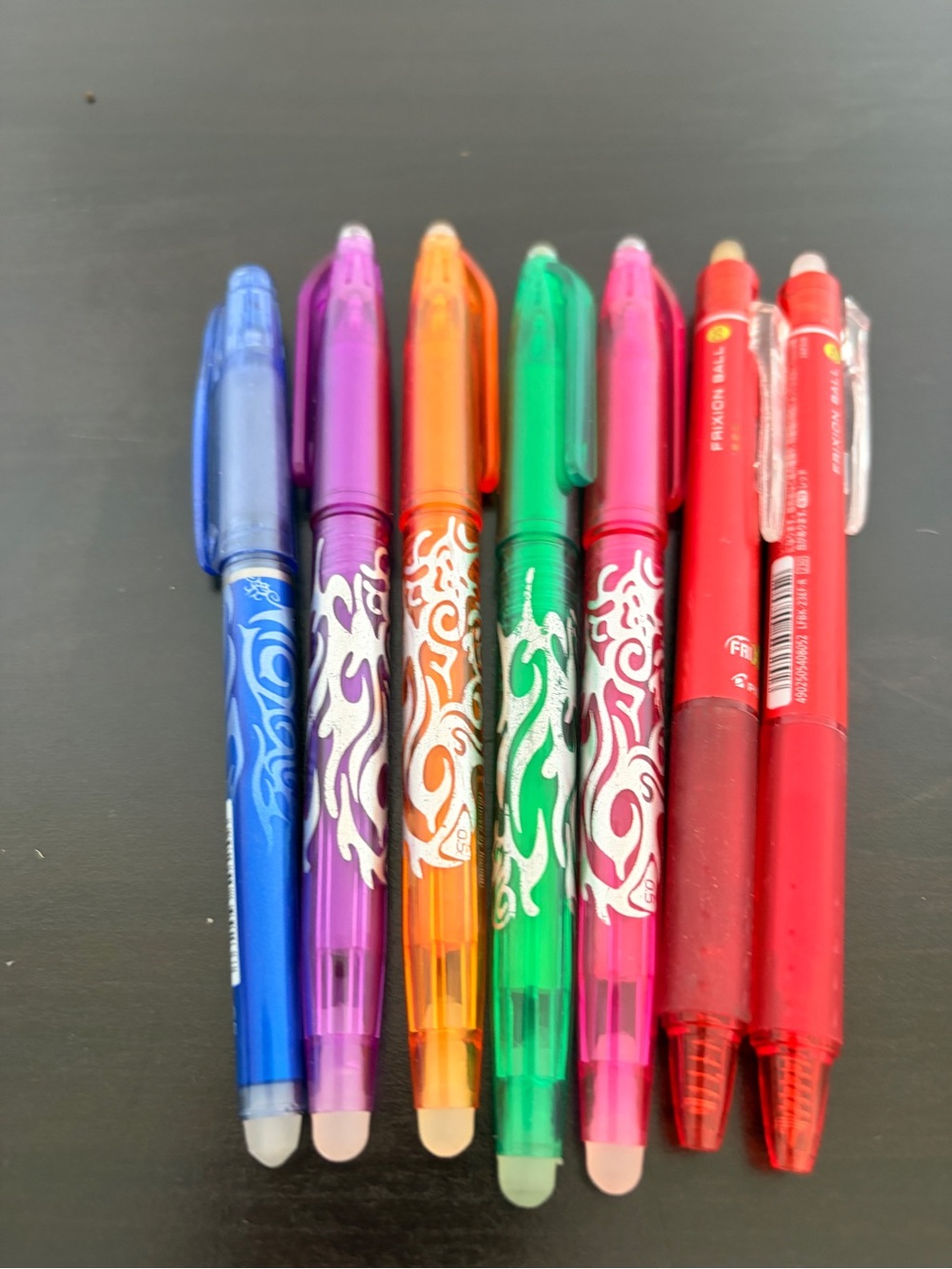 Pilot FriXion Erasable Pens 0.5mm & 0.7mm Assorted Colours 7-Piece Lot